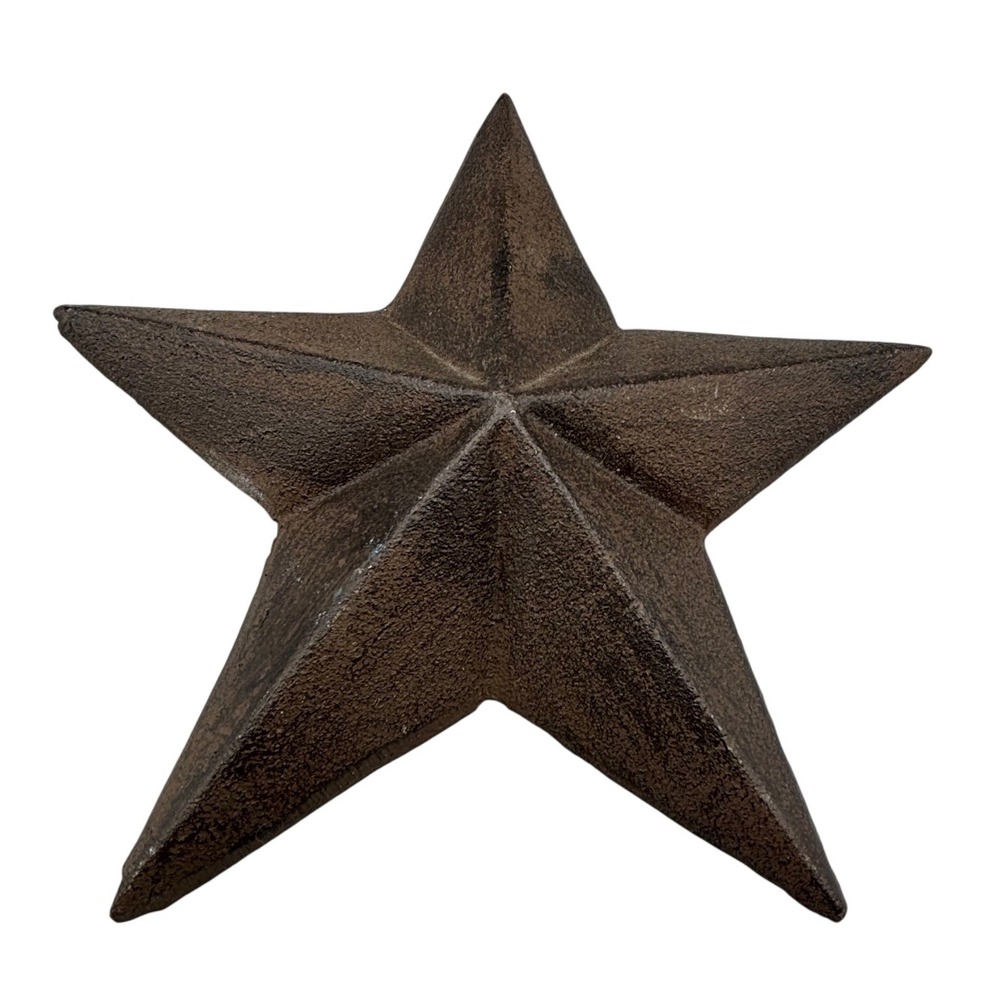 Rustic Brown Star Wall Decor Cast Iron Country Western‎ Home Accent